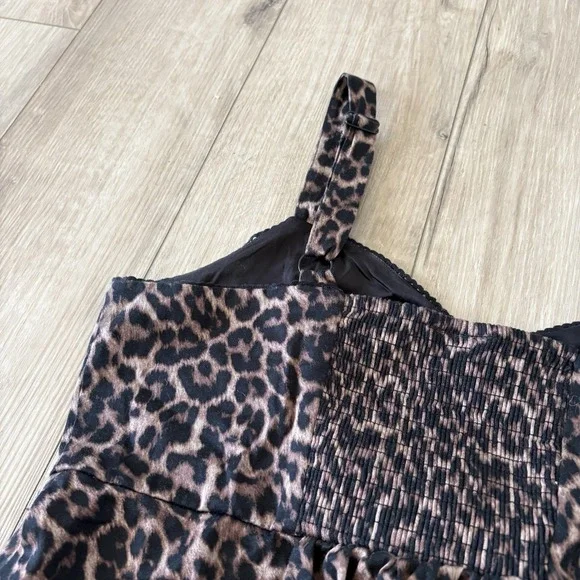 Torrid Sweetheart Cami On the Prowl Leopard Chocolate Top Tank Sleeveless Peplum - Picture 7 of 7